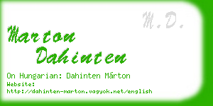 marton dahinten business card